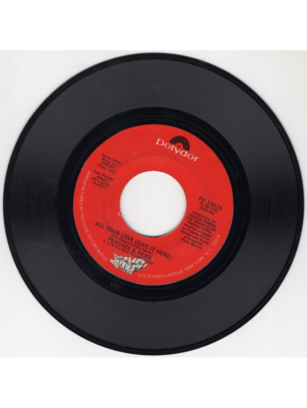 Peaches & Herb - All Your Love; Shake Your Groove Thing - Vinyl Record 45 RPM 7"